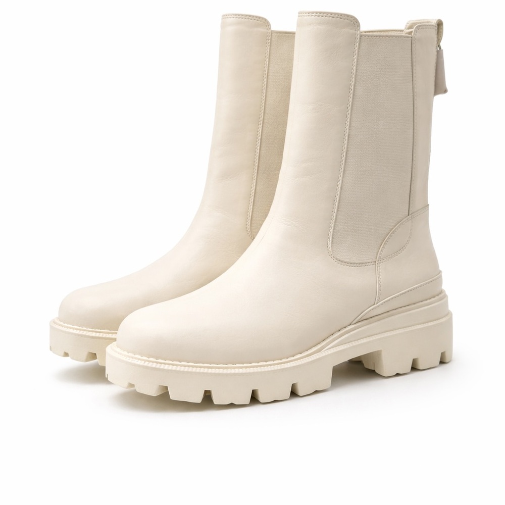 New in Box! $150 Sam Edelman Women's Cream Water Repellent Ankle Boots sz 9.5